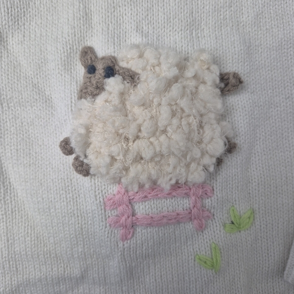 NWT Tahari 5T Sheep Easter Cardigan Spring Knit - Picture 4 of 9